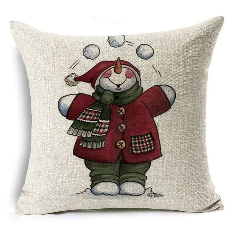 Christmas Santa Claus Pillowcase: Axyaa Linen Decoration for Car Sofa 45cm * 45cm