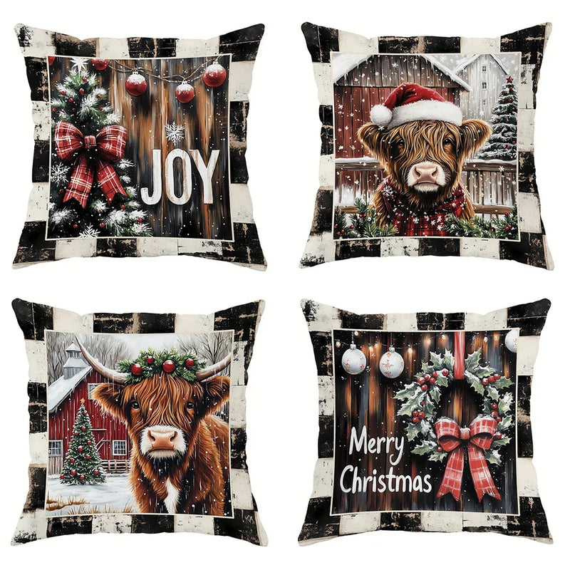 Axyaa Christmas Theme Pillowcase Gift Home Decor Sofa Cushion Cover