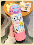 Axyaa Kids Stainless Steel Animal Thermos Water Bottle with Straw