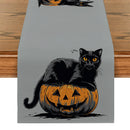 Axyaa Halloween Cat Pumpkin Head Table Runner