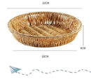 Axyaa Woven Tray Bread Dim Sum Dried Fruit Candy Snack Storage Basket