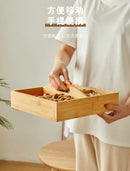 Axyaa Chinese Style Dried Fruit Box Snack Plate Melon Seed Solid Wood Gift Box