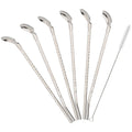 Axyaa Stainless Steel 2-in-1 Straw Spoon Set - Reusable Drink Straws for Parties