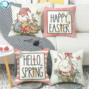 Axyaa Spring Rabbit Pillowcase 45x45cm Decorative Linen Sofa Cushion Cover