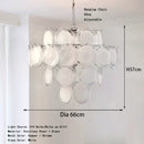 Axyaa Crystal Chandelier Pendant Lamp Luxe Nordic Glass Cream Style