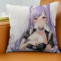 Axyaa Keqing Anime Cushion Cover Pillow Case for Home Sofa Bed Decor