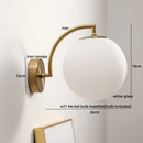 Axyaa LED Wall Light Pull Chain Switch Modern Style Glass Iron Bedroom Lamp