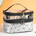 Axyaa Doublelayer Waterproof PVC Makeup Bag - Travel-friendly Portable Washbag