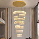 Axyaa Crystal Chandelier Stair Pendant Lamp Living Room Pendant Lights