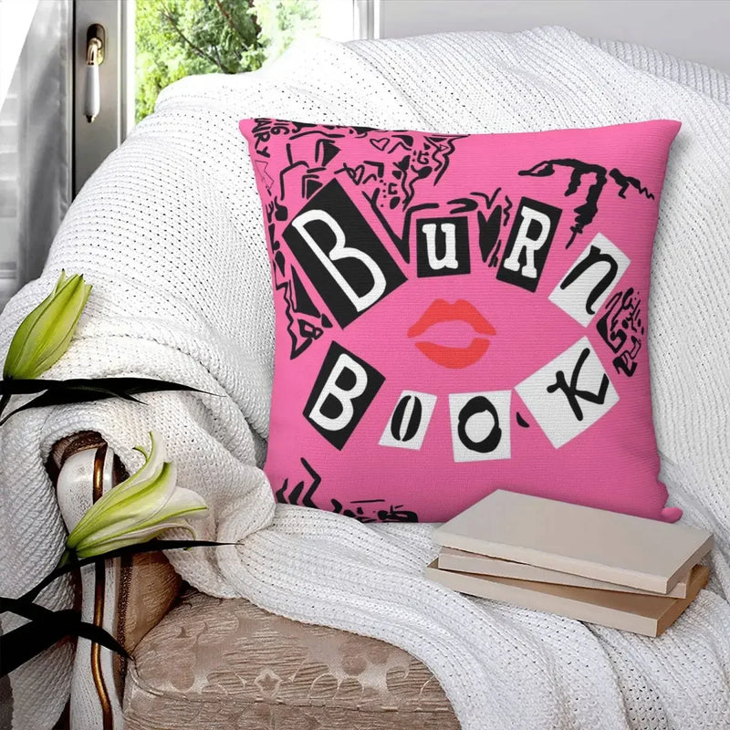 Axyaa Burn Book Mean Girls Pillowcase - Zip Decor Sofa Cushion Cover