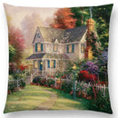 Axyaa Castle Lighthouse Scenery Painting Cushion Cover - Sofa Pillowcase