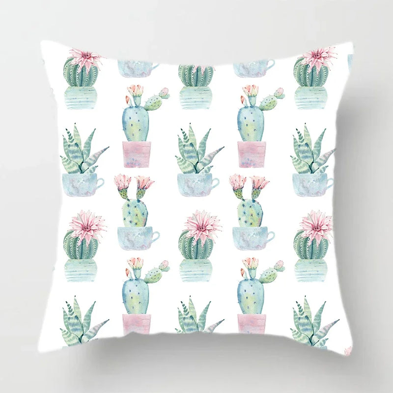 Axyaa Watercolor Cactus Flower Pillow Case 45x45cm