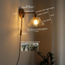 Axyaa Glass Wall Sconce Light Fixtures Copper Nordic Bedside Lamp