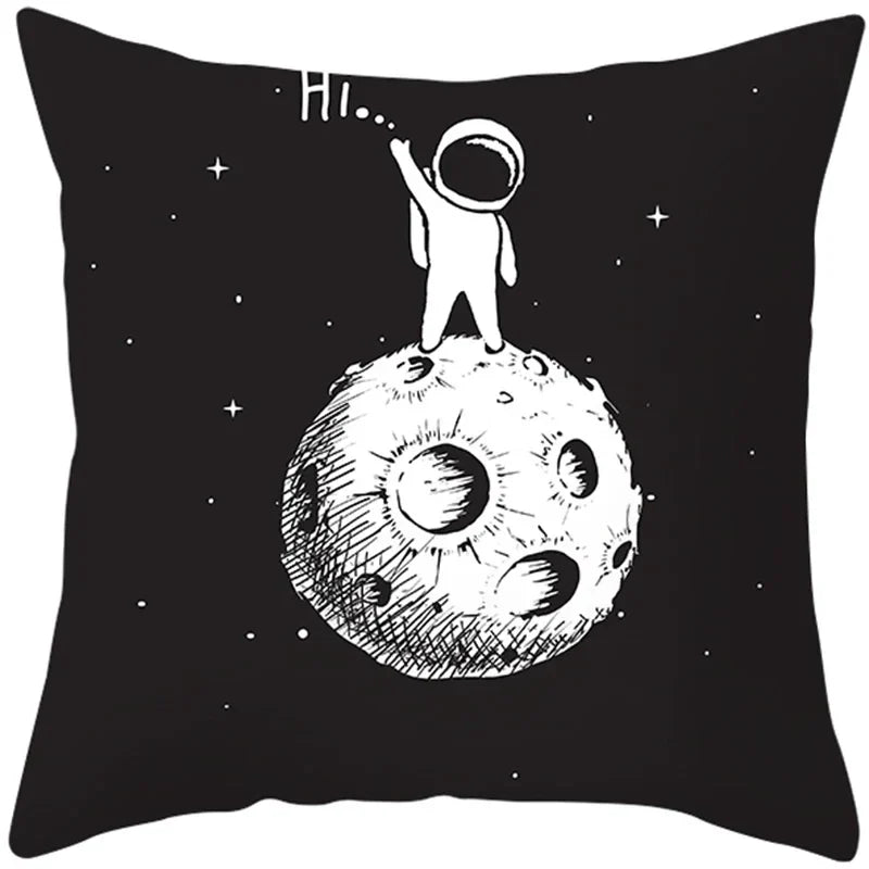 Universe Space Peach Skin Pillowcases by Axyaa - Cartoon Animation Pilot Cushion Cover