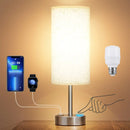 Axyaa Touch Control Bedroom Nightstand Lamp with USB A+C Port