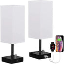 Axyaa Dimmable Rechargeable Table Lamp with White Lampshade