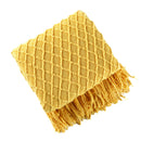 Axyaa Caramel Knit Throw Blanket - Soft, Warm, Textured, & Stylish
