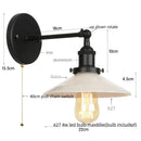 Axyaa White LED Wall Lights Industrial Style Bedside Lamp - Plug InaddAll