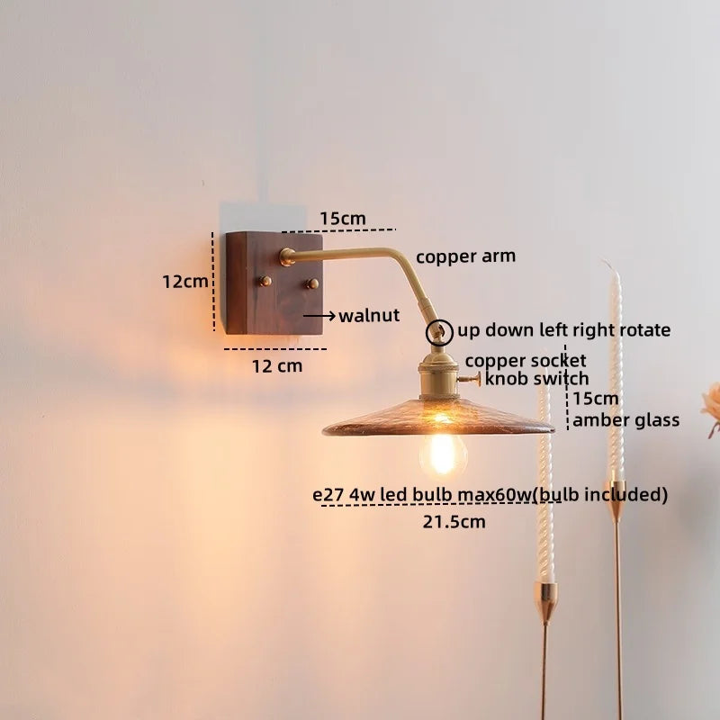 Axyaa LED Wall Sconce Pull Chain Switch Modern Style Nordic Mirror Light Fixtures