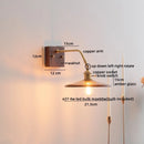 Axyaa Amber Glass LED Wall Sconce Pull Chain Switch - Modern Bedroom Decor Light