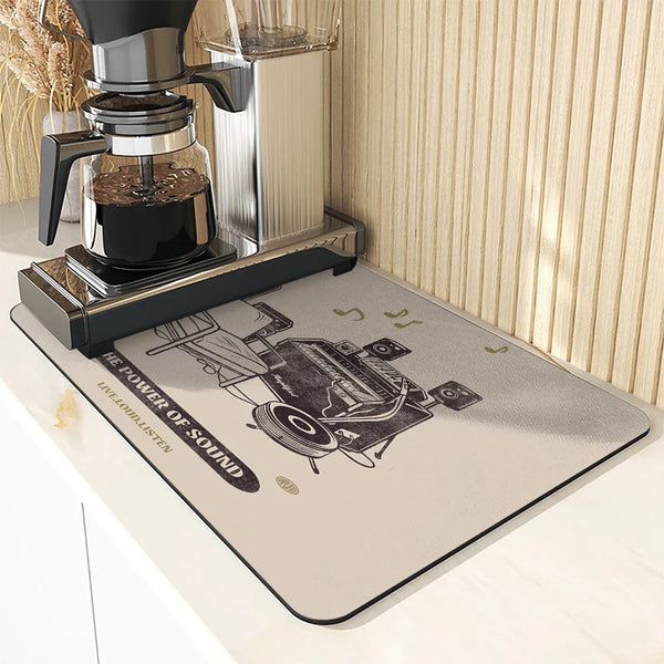 Axyaa Diatom Mud Kitchen Drain Pads - Absorbent Tableware Draining Mat