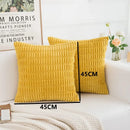 Axyaa Soft Striped Corduroy Throw Pillow Covers in 45x45cm