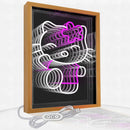 Axyaa 3D Cat Tunnel Neon Light Mirror Frame for Living Room Wall Art