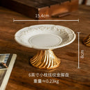Axyaa Ceramic Dessert Plate Set. High-Footed, European-Inspired Design for Elegant Dining.