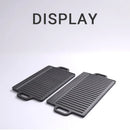 Axyaa Cast Iron Double-Sided Barbecue Tray with Striped Iron Plate