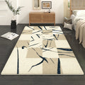 Axyaa French Retro Striped Bedside Carpet Cream Rug for Bedroom and Living Room