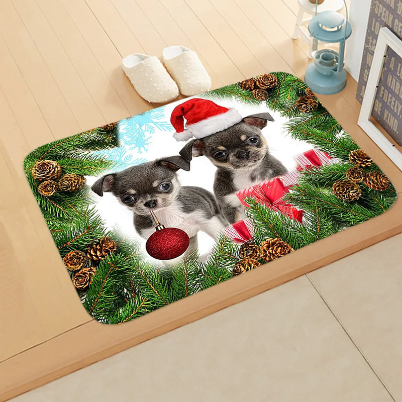 Axyaa Christmas Animal Print Door Mat - Non-Slip Home Decoration