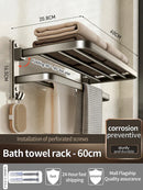 Axyaa Space Aluminum Towel Rack | Wall Mount Bathroom Storage Shelf
