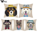 Axyaa Cartoon Animal Print Polyester Pillow Cover for Home Decor