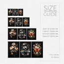 Axyaa 3-Piece Insect Pattern Art Set, Frameless Gothic Posters, Dark Floral Aesthetic Prints