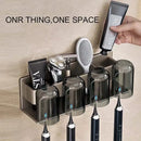 Axyaa Metal Toothbrush Holder and Toothpaste Organizer Wall-Mounted Storage Box