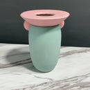 Axyaa Geometric Ceramic Vase for Home Decor and Floral Arrangement
