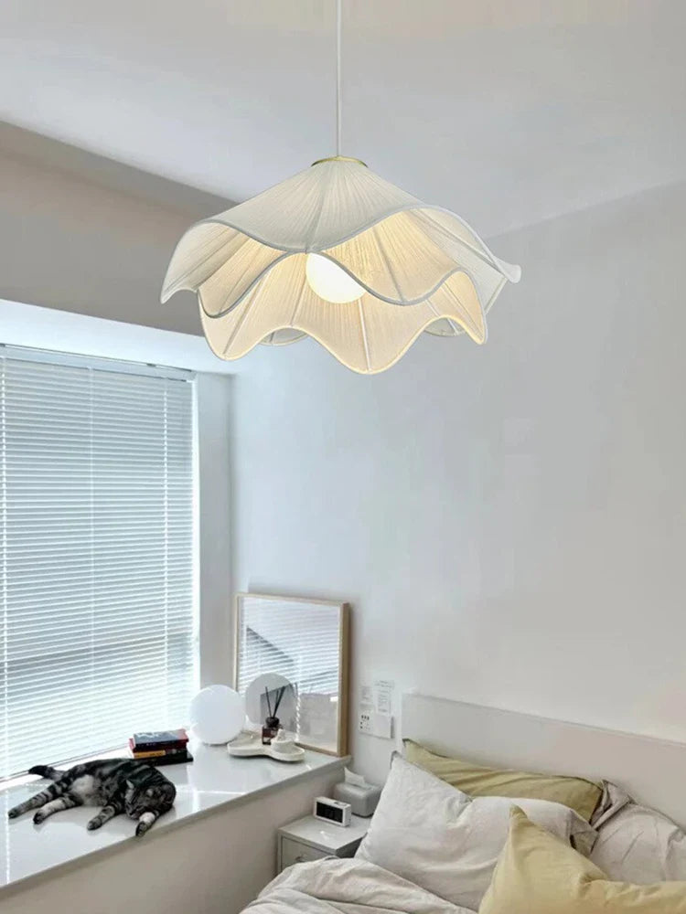 Axyaa Simple Cloth Chandelier: Nordic French Design LED Pendant Light Fixtures