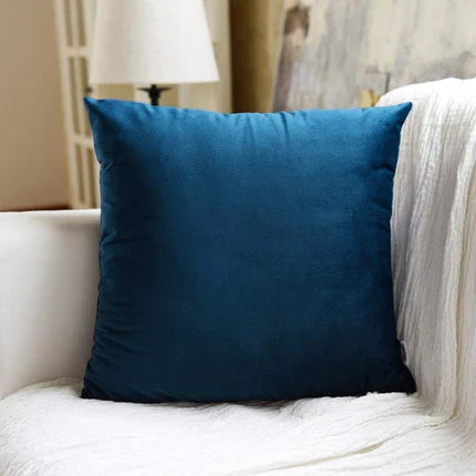 Blue Velvet Throw Pillow Cover - Axyaa Home Decoration Pillowcase