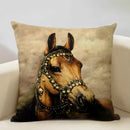Axyaa Tropical Style Running Horses Pillowcase Home Decor Square Linen Animal Pillow Case