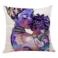 Axyaa African Women Face Print Cushion Cover - 45x45cm Home Decor Pillowcase