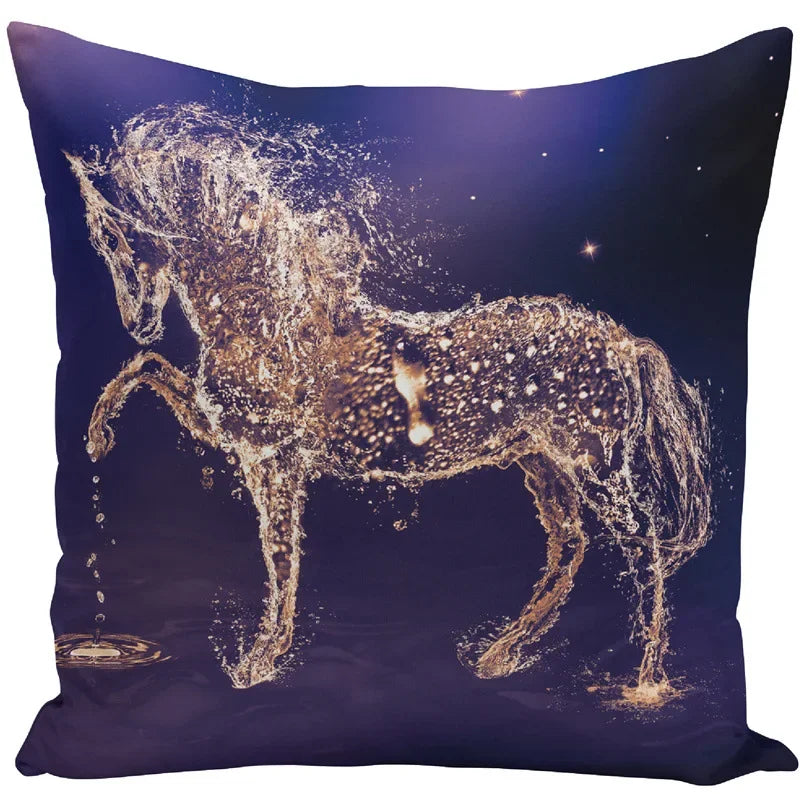 Animal Horse Printed Cushion Cover by Axyaa - Sofa Decor Pillowcase
