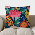 Colorful Floral Patterned Throw Pillow Cover for Sofa, Bedroom, Car - Axyaa