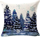 Axyaa Christmas Blessing Pine Tree Linen Throw Pillow Cover deco