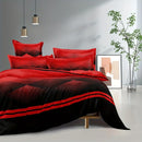 Axyaa Diamond Grid Striped Duvet Cover Set - Black Floral Pattern - 3 Piece Set