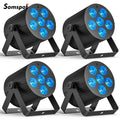 Axyaa RGBWA+UV LED Par Lights DMX512 Remote Control for Stage Lighting