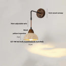 Axyaa Yellow Travertine Stone Canopy Wall Sconce with Pull Chain Switch