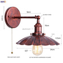 Axyaa Antique Plug In LED Wall Lights Vintage Industrial Lamparas