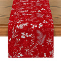 Axyaa Christmas Holly Berry Table Runner for Kitchen Dining Decor