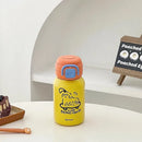 Axyaa Kawaii Dog Mini Thermos with Straw, 500ml Stainless Steel Thermal Cup