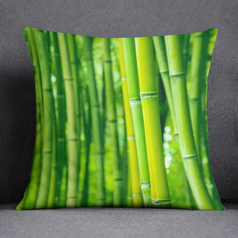 Axyaa Bamboo Forest Pillow Cover Series for Home Office Bedroom Sofa Car